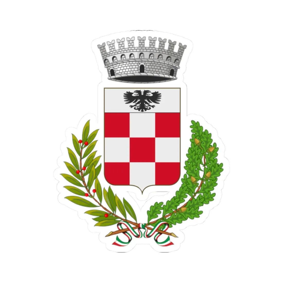 Gignod-Stemma (Italy) (Coat of Arms) STICKER Vinyl Kiss-Cut Decal 2 Inch White - The Sticker Space