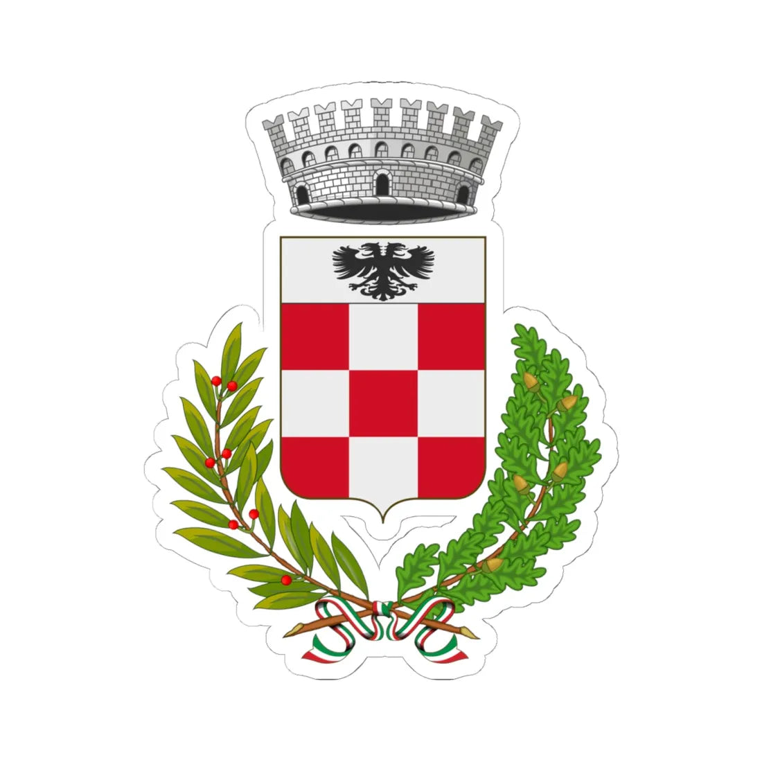 Gignod-Stemma (Italy) (Coat of Arms) STICKER Vinyl Kiss-Cut Decal 6 Inch White - The Sticker Space