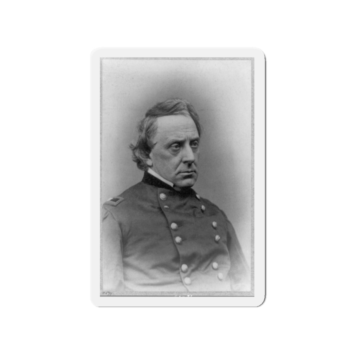 Gilman Marston, Head-And-Shoulders Portrait, Facing Right, In Uniform (U.S. Civil War) Refrigerator Magnet-3" x 3"-The Sticker Space