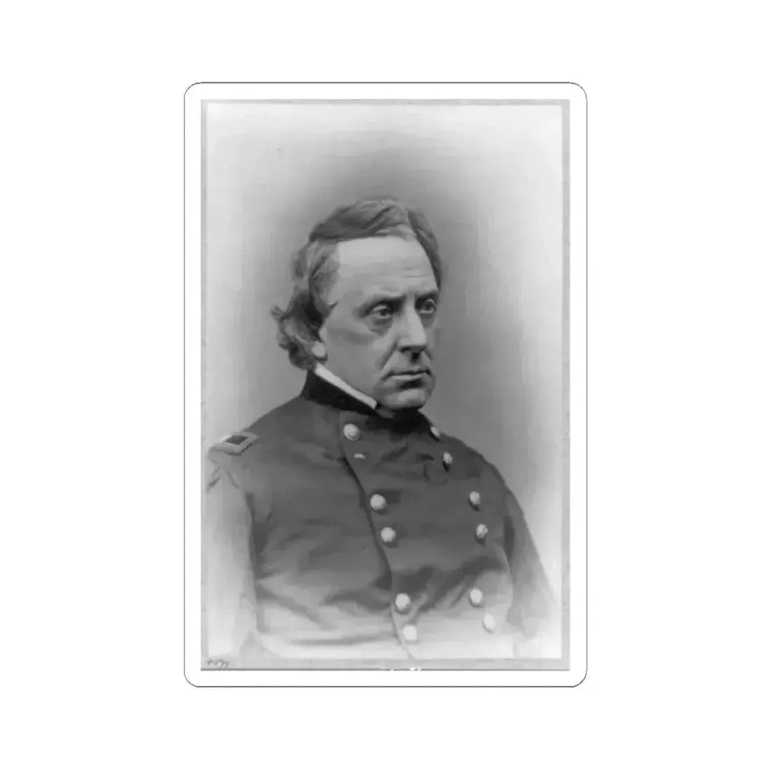 Gilman Marston, Head-and-Shoulders Portrait, Facing Right, in Uniform (U.S. Civil War) STICKER Vinyl Kiss-Cut Decal 3 Inch White - The Sticker Space