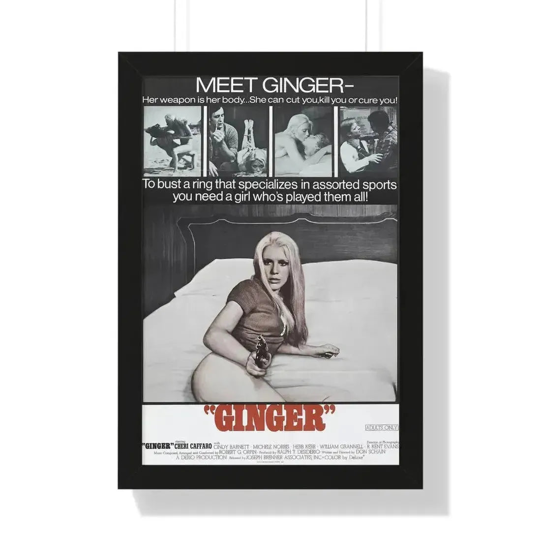 GINGER 1971 - Framed Movie Poster 16″ x 24″ Black - The Sticker Space