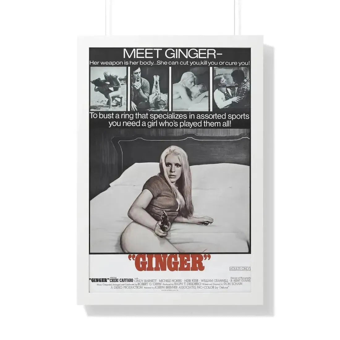 GINGER 1971 - Framed Movie Poster 20" x 30" White - The Sticker Space