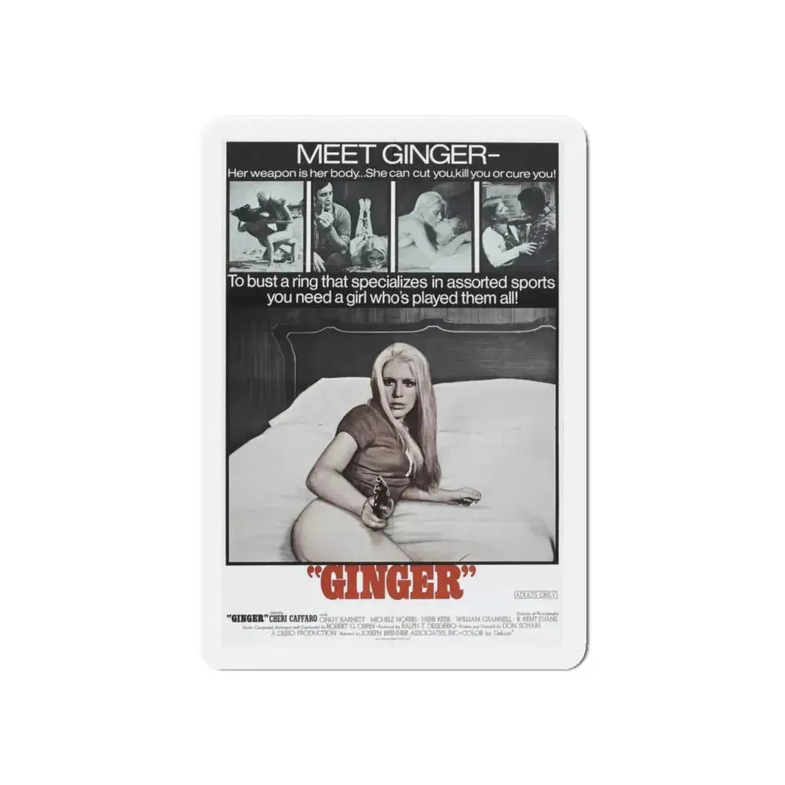 GINGER 1971 Movie Poster - Refrigerator Magnet 6 Inch - The Sticker Space