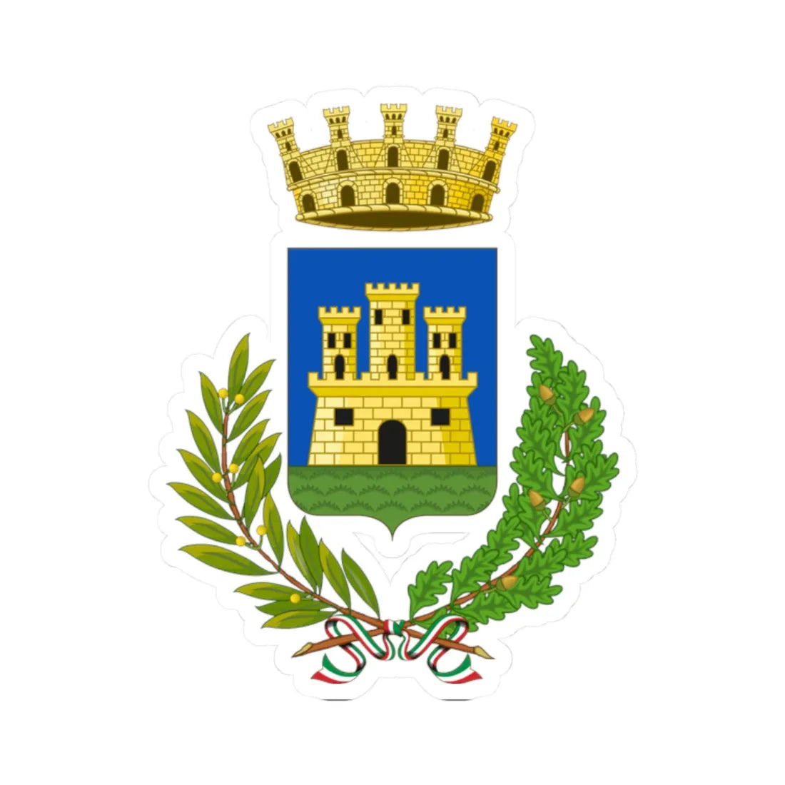 Ginosa-Stemma (Italy) (Coat of Arms) STICKER Vinyl Kiss-Cut Decal 2 Inch White - The Sticker Space