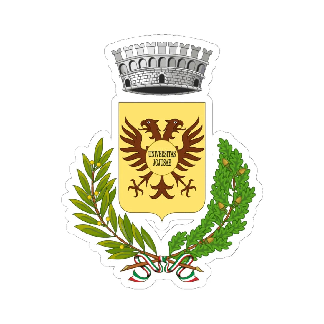 Gioiosa Marea-Stemma (Italy) (Coat of Arms) STICKER Vinyl Kiss-Cut Decal 6 Inch White - The Sticker Space