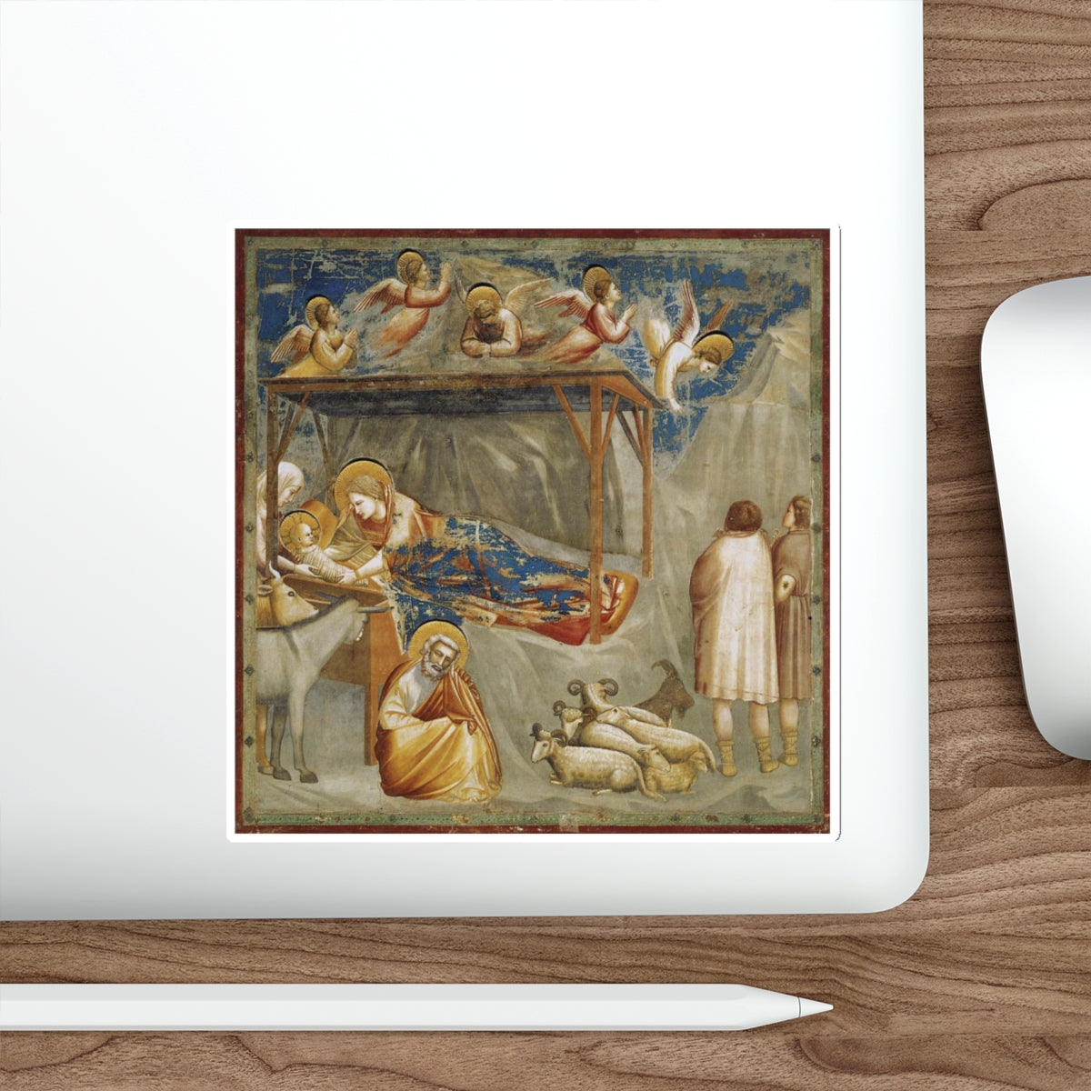 GIOTTO di Bondone - 1.Birth of Jesus (Artwork) STICKER Vinyl Die-Cut Decal-The Sticker Space