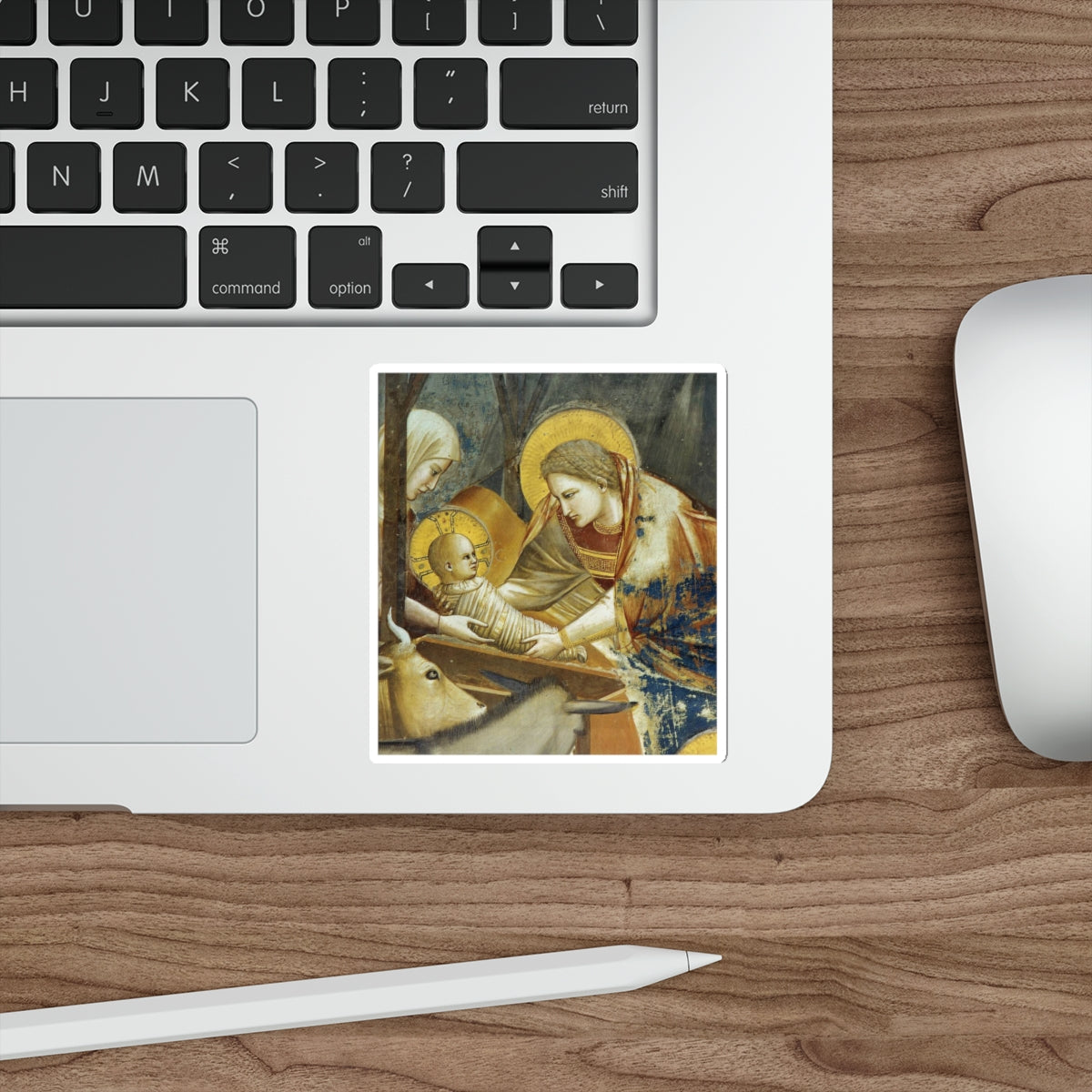 GIOTTO di Bondone - 1.Birth of Jesus (detail) (Artwork) STICKER Vinyl Die-Cut Decal-The Sticker Space