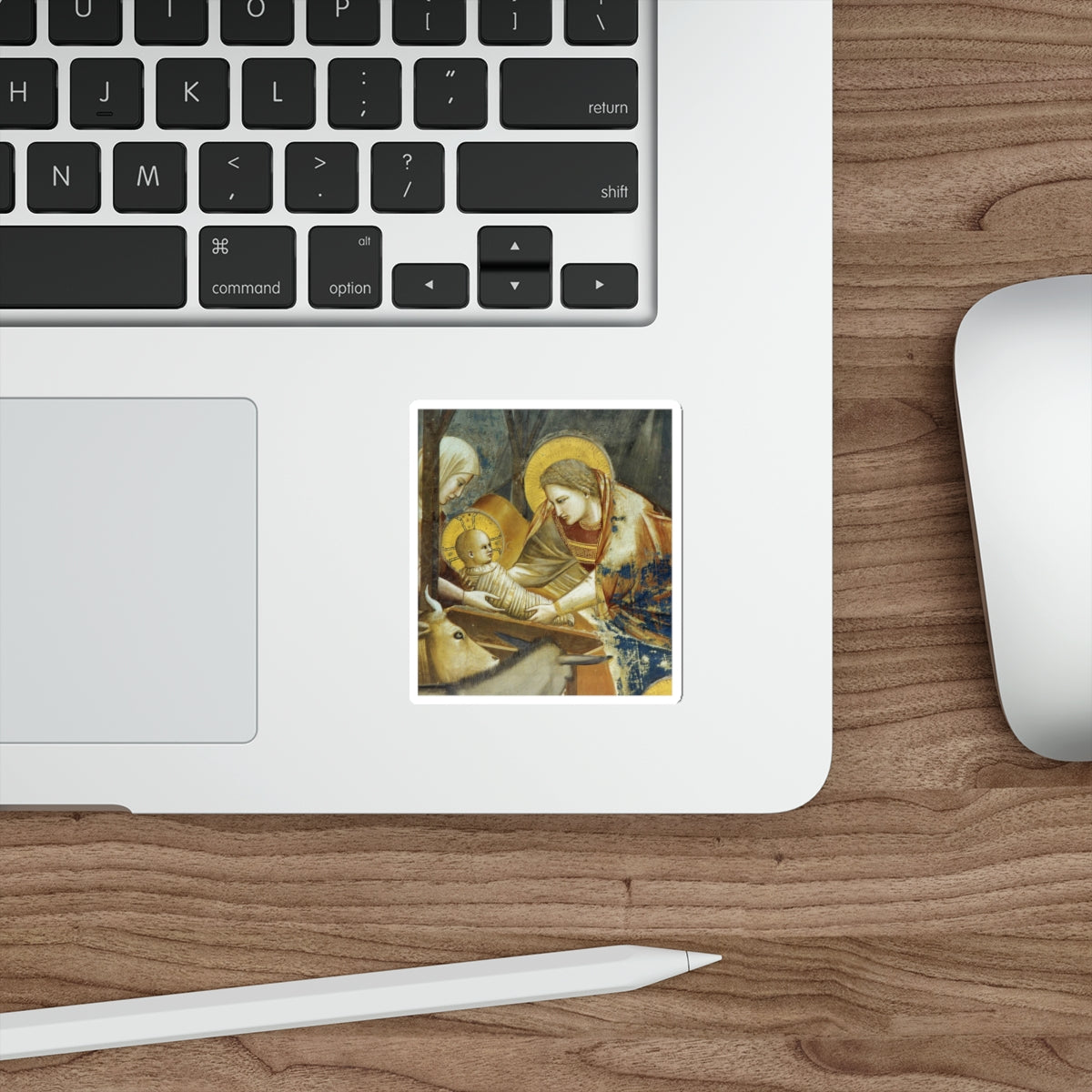 GIOTTO di Bondone - 1.Birth of Jesus (detail) (Artwork) STICKER Vinyl Die-Cut Decal-The Sticker Space