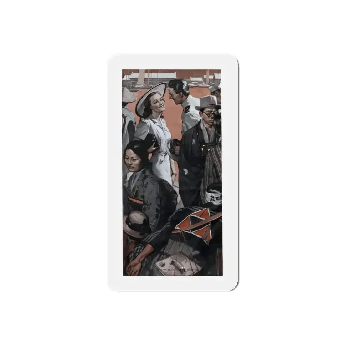 Girl From Tokyo, Cosmopolitan, June 1939 (Magazine Illustration) Refrigerator Magnet 4 Inch Die-Cut - The Sticker Space