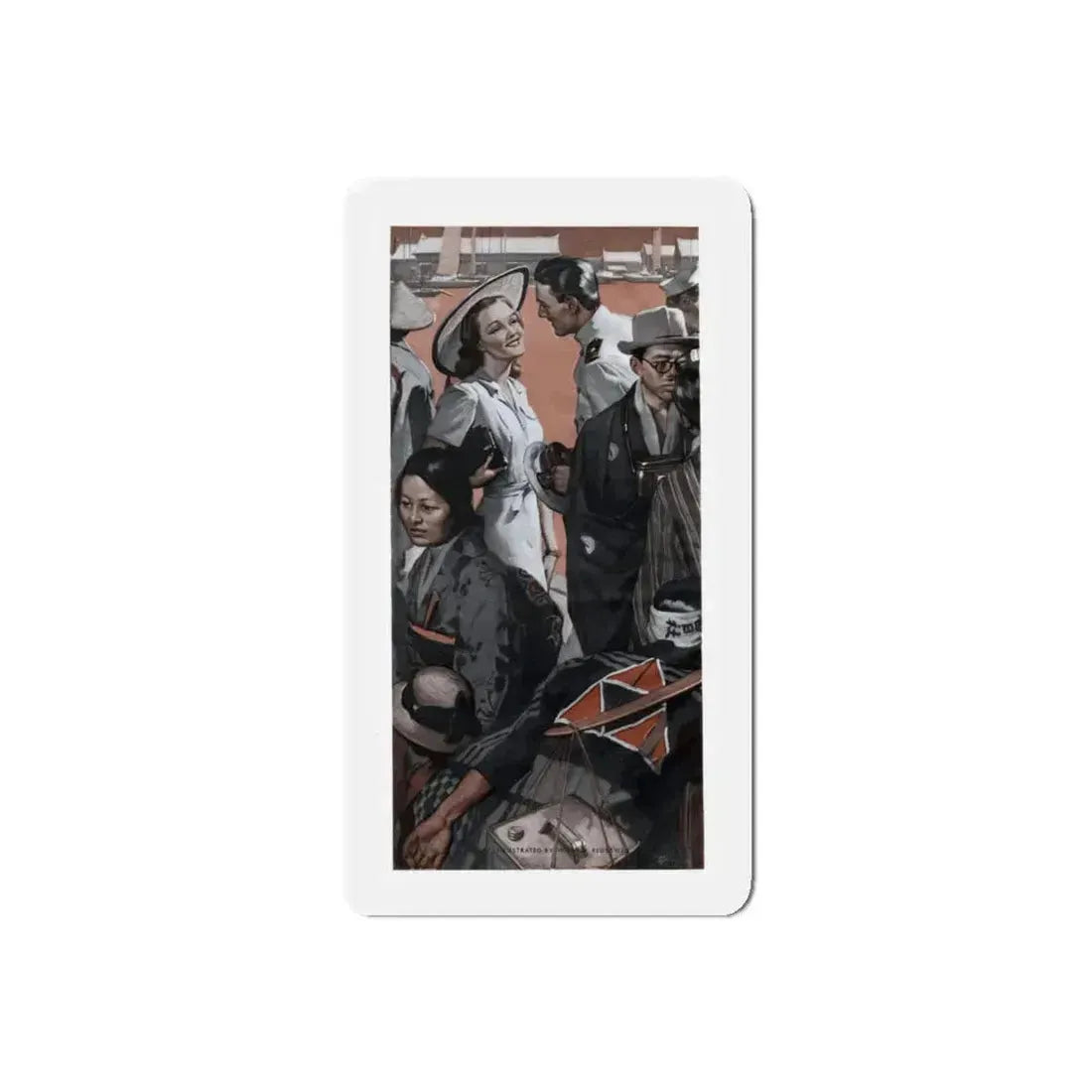 Girl From Tokyo, Cosmopolitan, June 1939 (Magazine Illustration) Refrigerator Magnet 5 Inch Die-Cut - The Sticker Space