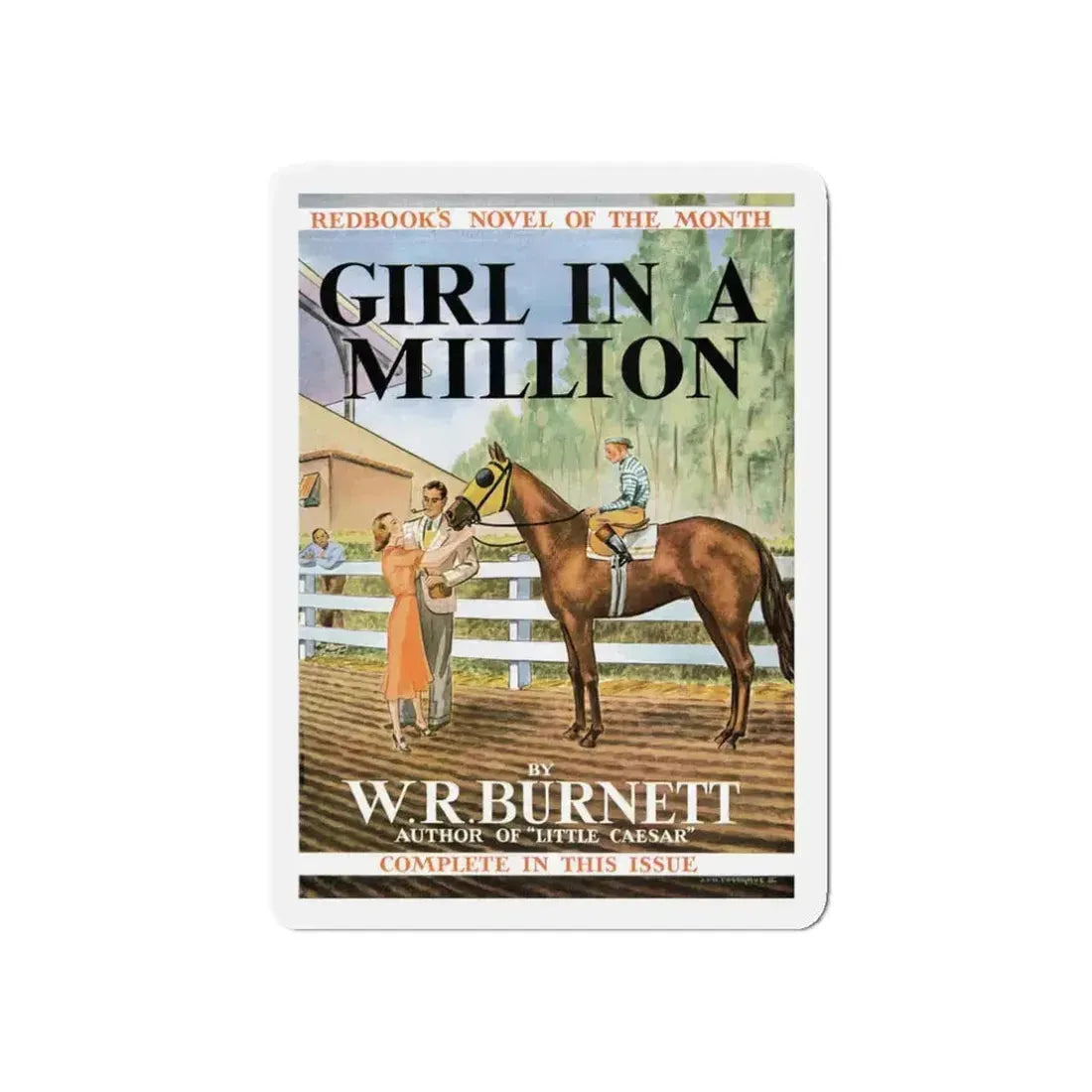 Girl In A Million, Rebook, January 1938 (Magazine Illustration) Refrigerator Magnet 3 Inch Die-Cut - The Sticker Space