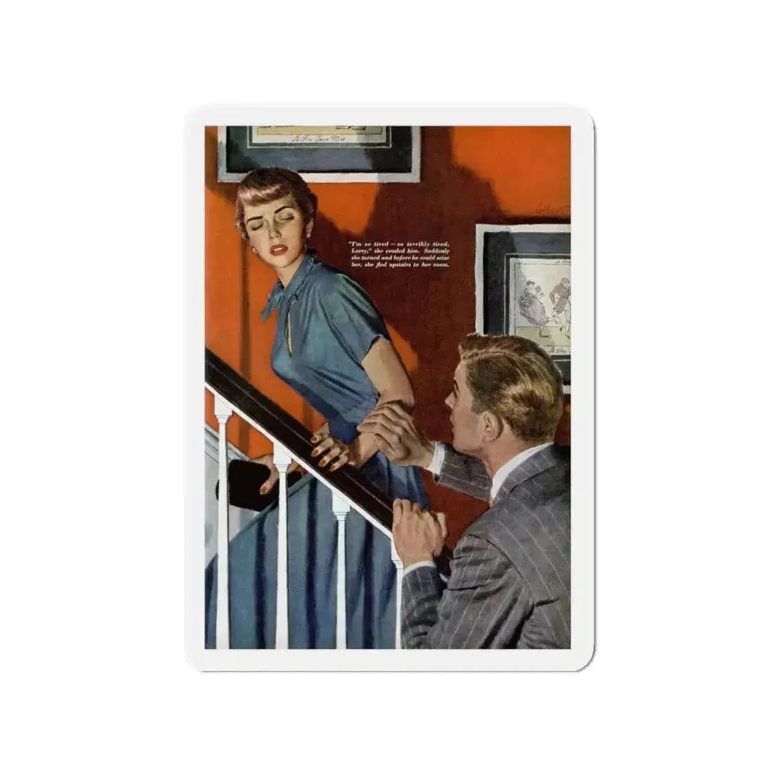 Girl On the Spot (Pt. 2), Redbook, April 1950 (Magazine Illustration) Refrigerator Magnet - The Sticker Space