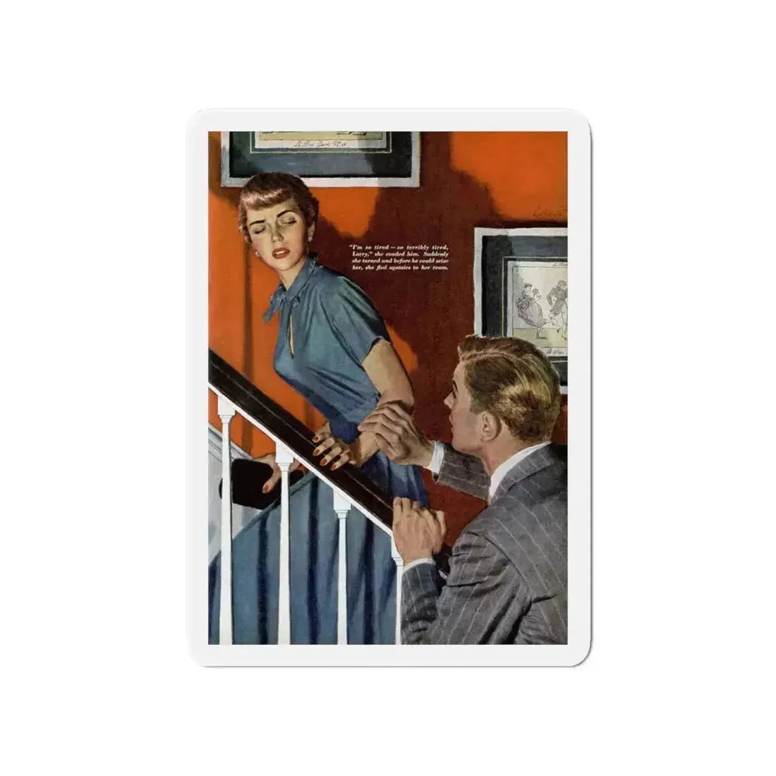 Girl On the Spot (Pt. 2), Redbook, April 1950 (Magazine Illustration) Refrigerator Magnet - The Sticker Space