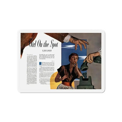 Girl On the Spot (Pt. 3), Redbook, May 1950 (Magazine Illustration) Refrigerator Magnet - The Sticker Space