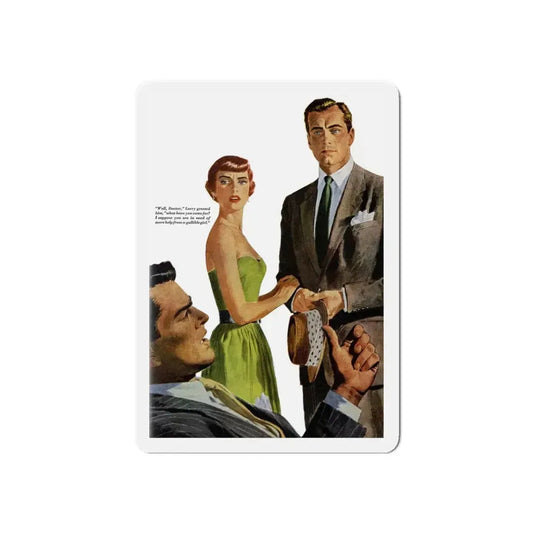 Girl On the Spot (Pt. 4), Redbook, June 1950 (Magazine Illustration) Refrigerator Magnet 6 Inch Die-Cut - The Sticker Space