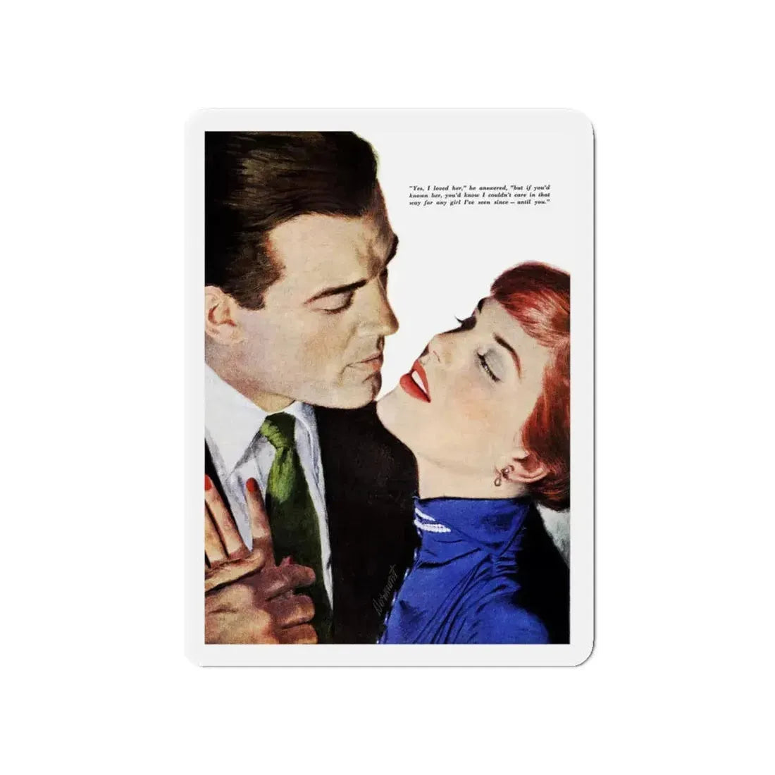 Girl On the Spot (Pt. 5), Redbook, July 1950 (Magazine Illustration) Refrigerator Magnet 4 Inch Die-Cut - The Sticker Space