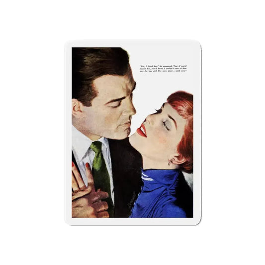 Girl On the Spot (Pt. 5), Redbook, July 1950 (Magazine Illustration) Refrigerator Magnet 6 Inch Die-Cut - The Sticker Space