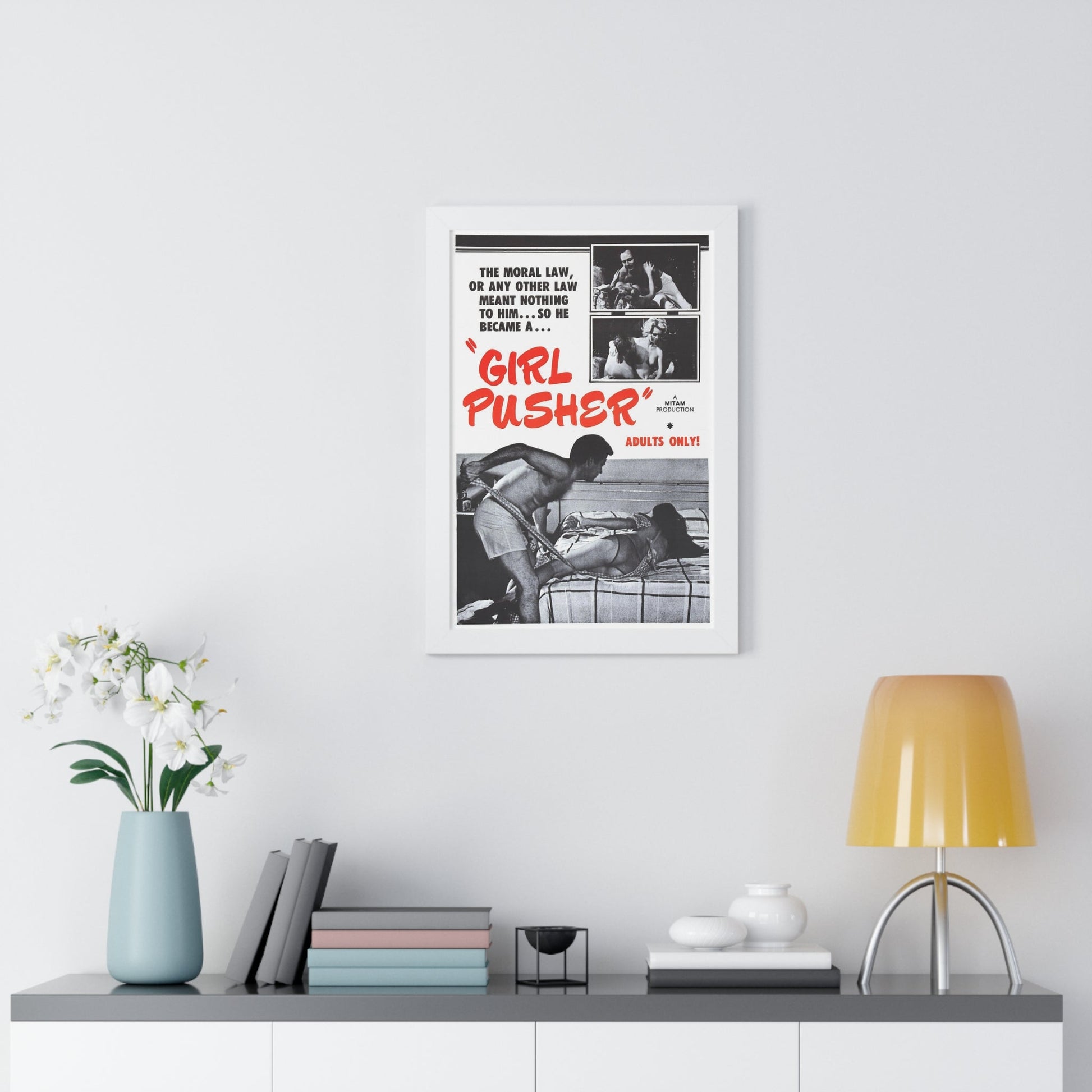 GIRL PUSHER 1968 - Framed Movie Poster-The Sticker Space