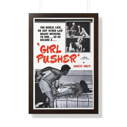 GIRL PUSHER 1968 - Framed Movie Poster 20" x 30" Walnut - The Sticker Space