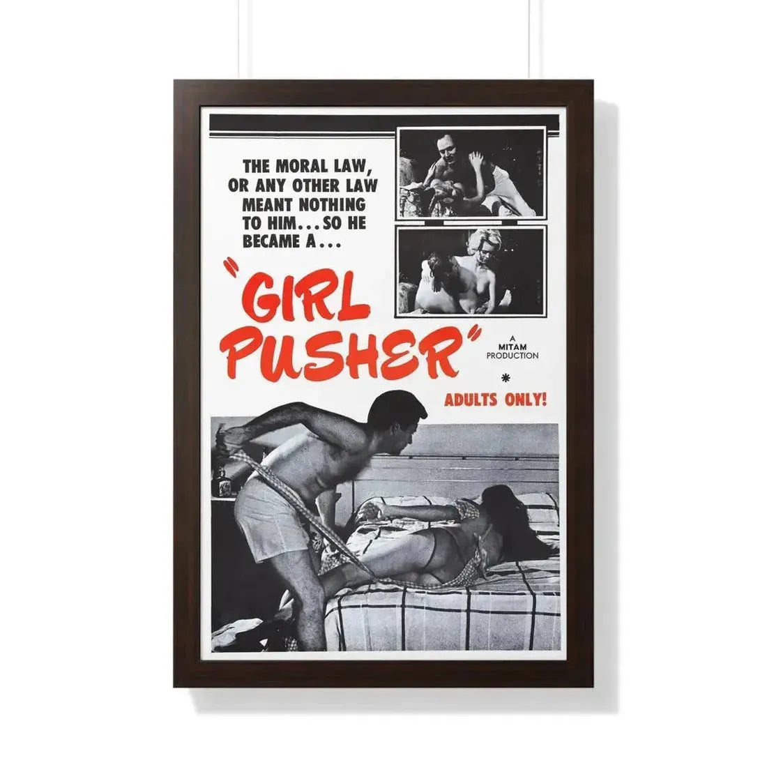 GIRL PUSHER 1968 - Framed Movie Poster - The Sticker Space