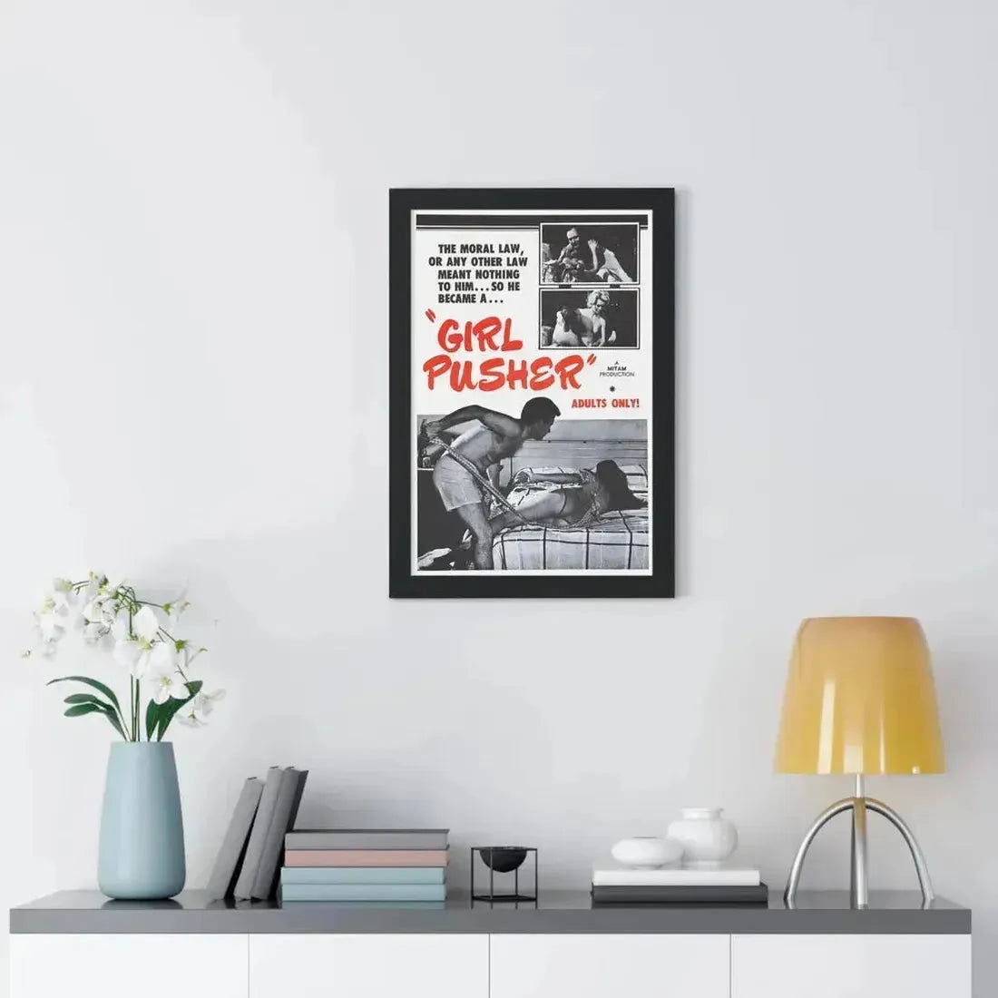 GIRL PUSHER 1968 - Framed Movie Poster - The Sticker Space