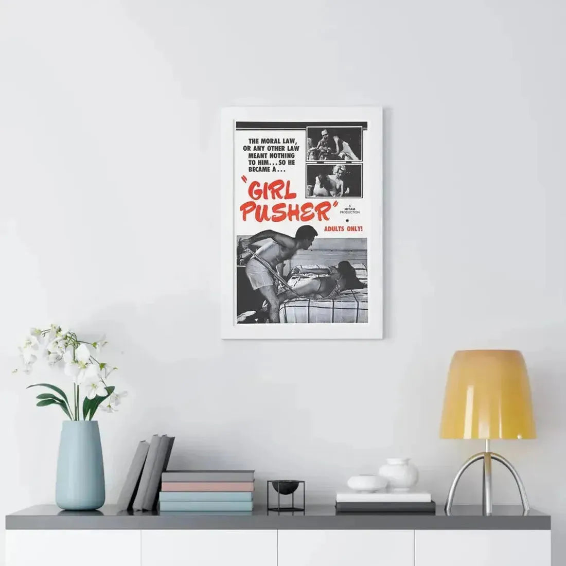 GIRL PUSHER 1968 - Framed Movie Poster - The Sticker Space