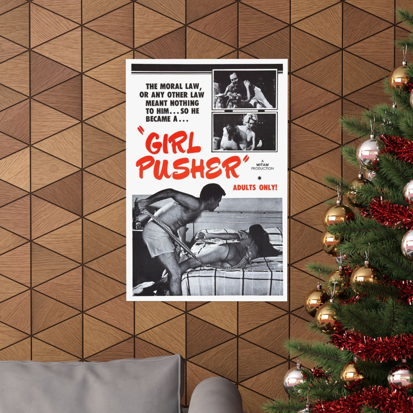 GIRL PUSHER 1968 - Paper Movie Poster-The Sticker Space