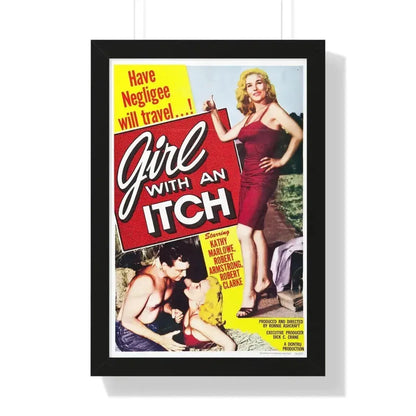 GIRL WITH AN ITCH 1958 - Framed Movie Poster 16″ x 24″ Black - The Sticker Space