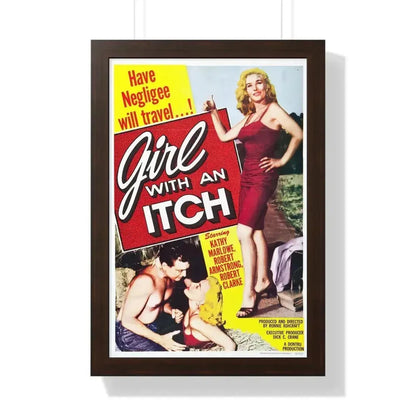 GIRL WITH AN ITCH 1958 - Framed Movie Poster 16″ x 24″ Walnut - The Sticker Space