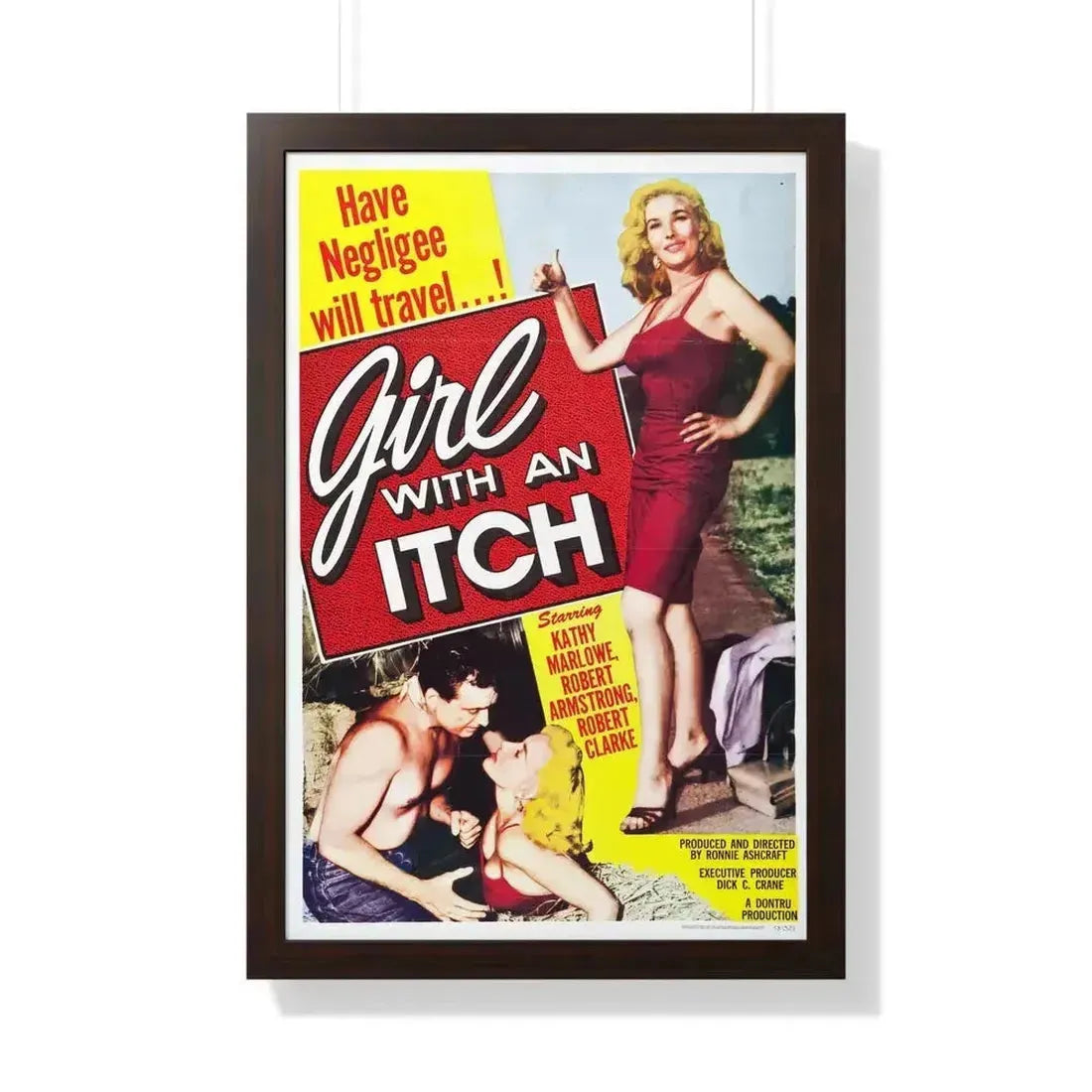 GIRL WITH AN ITCH 1958 - Framed Movie Poster 20" x 30" Walnut - The Sticker Space