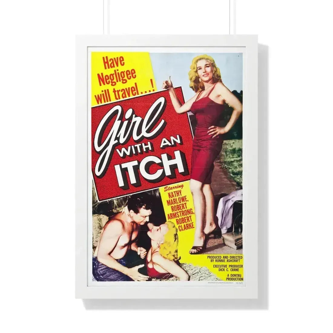 GIRL WITH AN ITCH 1958 - Framed Movie Poster 20" x 30" White - The Sticker Space