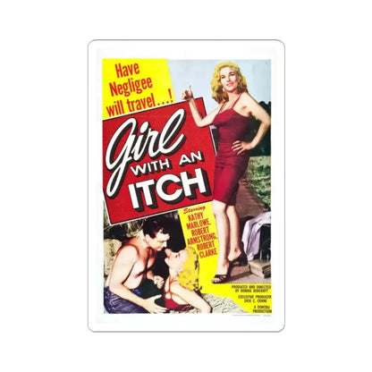 GIRL WITH AN ITCH 1958 Movie Poster - STICKER Vinyl Kiss-Cut Decal 2 Inch White - The Sticker Space