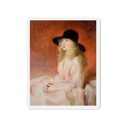Girl with Black Hat, Art and Health magazine cover illustration, circa 1926 (Magazine Illustration) Refrigerator Magnet - The Sticker Space