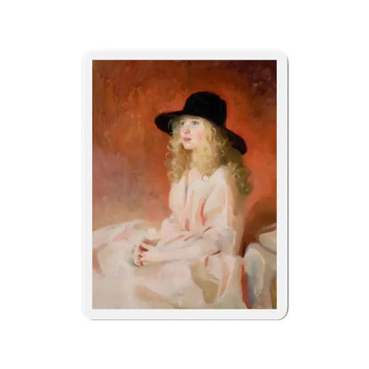 Girl with Black Hat, Art and Health magazine cover illustration, circa 1926 (Magazine Illustration) Refrigerator Magnet - The Sticker Space