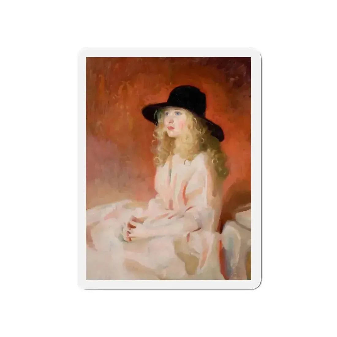 Girl with Black Hat, Art and Health magazine cover illustration, circa 1926 (Magazine Illustration) Refrigerator Magnet - The Sticker Space
