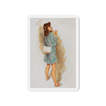 Girl With Diary, Esquire Magazine interior illustration, 1946 (Magazine Illustration) Refrigerator Magnet-4" x 4"-The Sticker Space