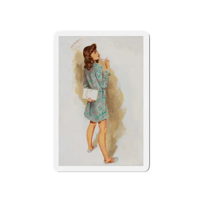 Girl With Diary, Esquire Magazine interior illustration, 1946 (Magazine Illustration) Refrigerator Magnet 6 Inch Die-Cut - The Sticker Space