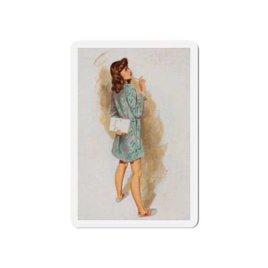 Girl With Diary, Esquire Magazine interior illustration, 1946 (Magazine Illustration) Refrigerator Magnet-6 × 6"-The Sticker Space