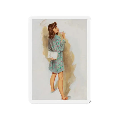 Girl With Diary, Esquire Magazine interior illustration, 1946 (Magazine Illustration) Refrigerator Magnet - The Sticker Space