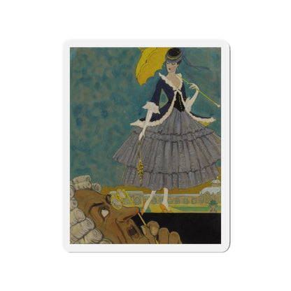 Girl with Parasol (Magazine Illustration) Refrigerator Magnet-3" x 3"-The Sticker Space