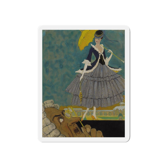 Girl with Parasol (Magazine Illustration) Refrigerator Magnet-6 × 6"-The Sticker Space