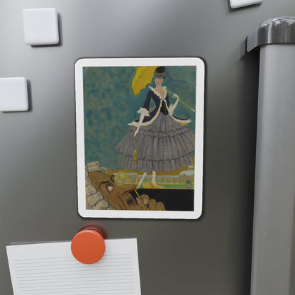 Girl with Parasol (Magazine Illustration) Refrigerator Magnet-The Sticker Space