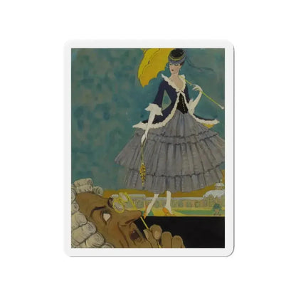 Girl with Parasol (Magazine Illustration) Refrigerator Magnet - The Sticker Space