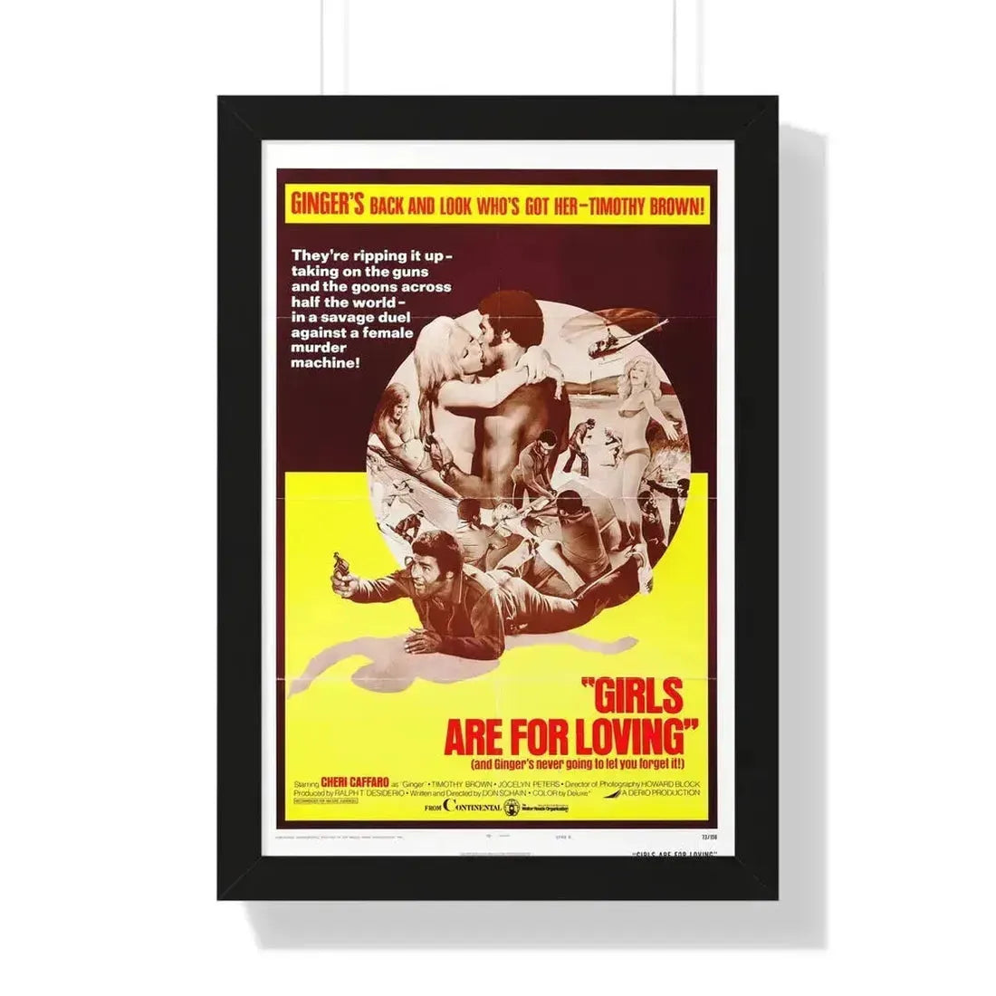 GIRLS ARE FOR LOVING (2) 1973 - Framed Movie Poster 16″ x 24″ Black - The Sticker Space