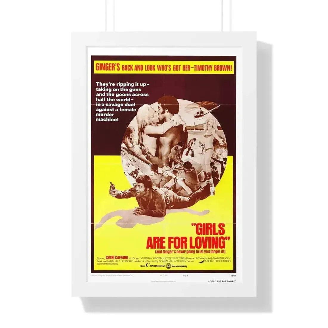 GIRLS ARE FOR LOVING (2) 1973 - Framed Movie Poster 16″ x 24″ White - The Sticker Space