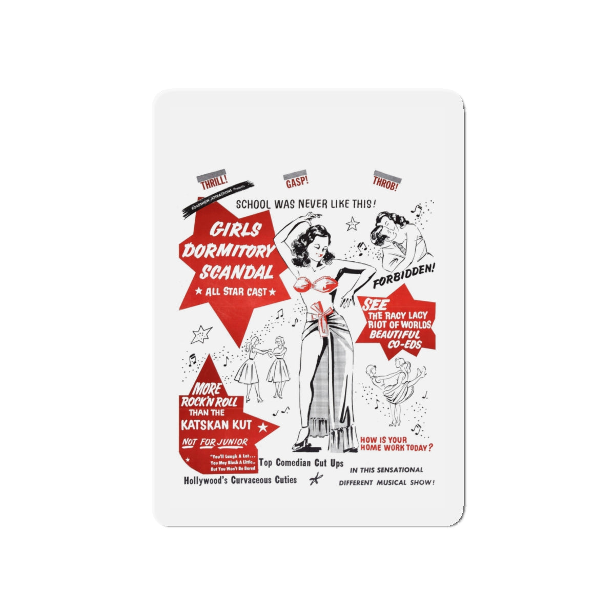 GIRLS DORMITORY SCANDAL 1950 Movie Poster - Die-Cut Magnet-5" x 5"-The Sticker Space