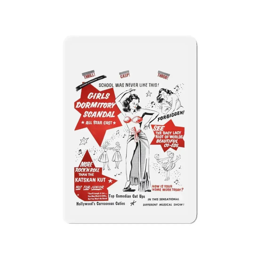 GIRLS DORMITORY SCANDAL 1950 Movie Poster - Refrigerator Magnet 4 Inch - The Sticker Space