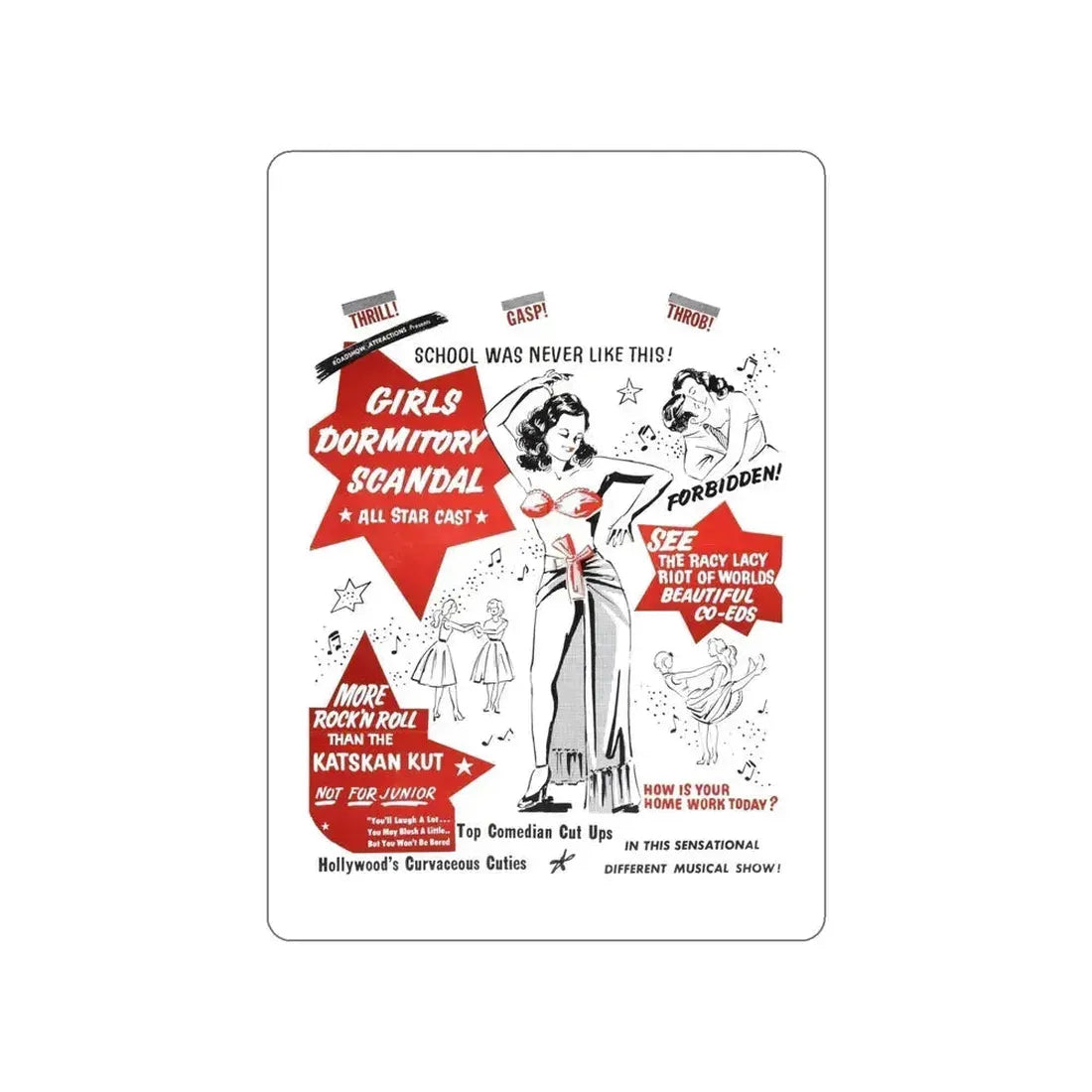 GIRLS DORMITORY SCANDAL 1950 Movie Poster STICKER Vinyl Die-Cut Decal 6 Inch - The Sticker Space