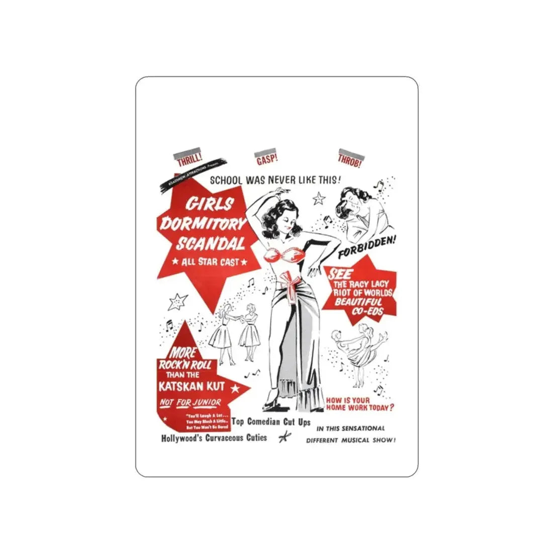 GIRLS DORMITORY SCANDAL 1950 Movie Poster STICKER Vinyl Die-Cut Decal - The Sticker Space