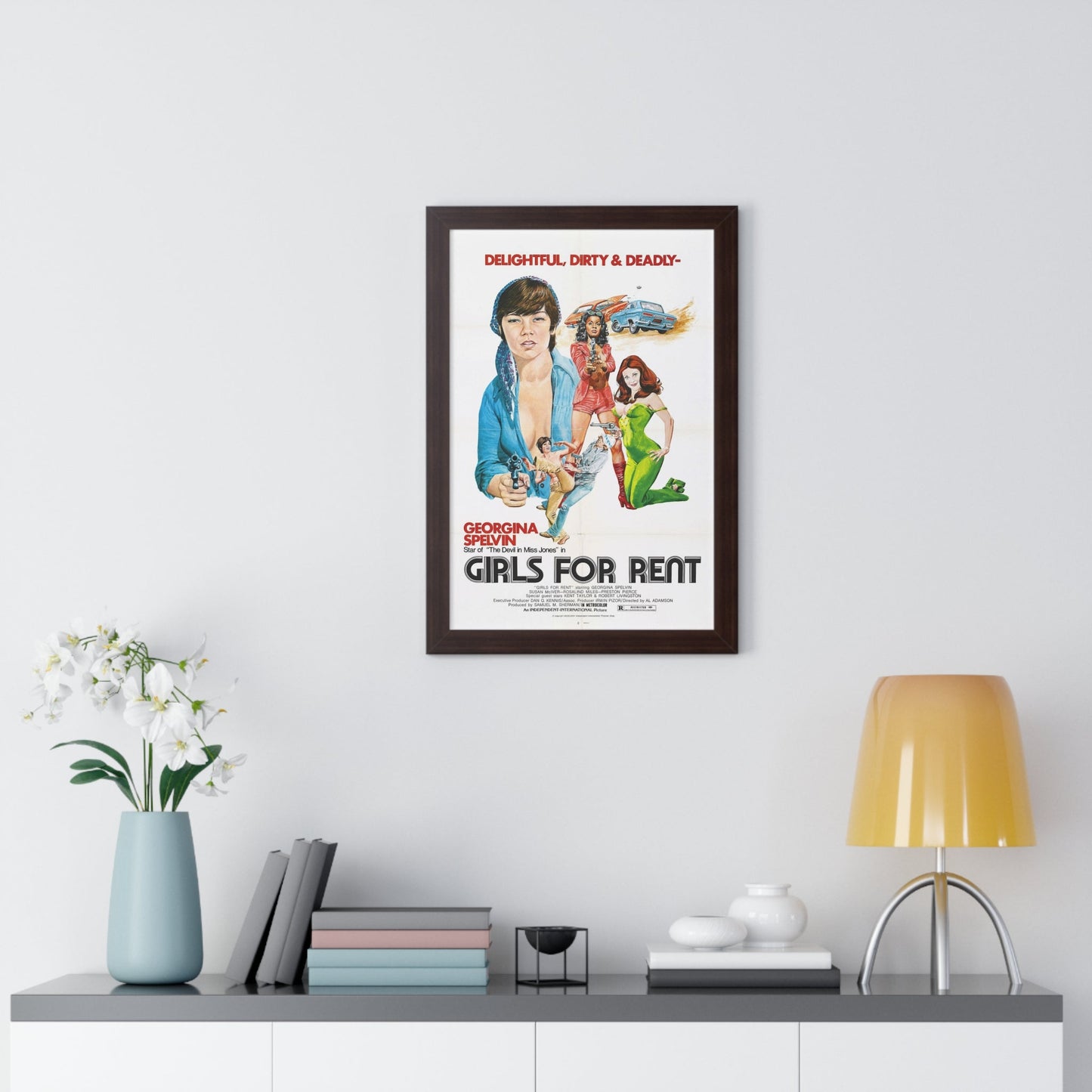 GIRLS FOR RENT 1974 - Framed Movie Poster-The Sticker Space